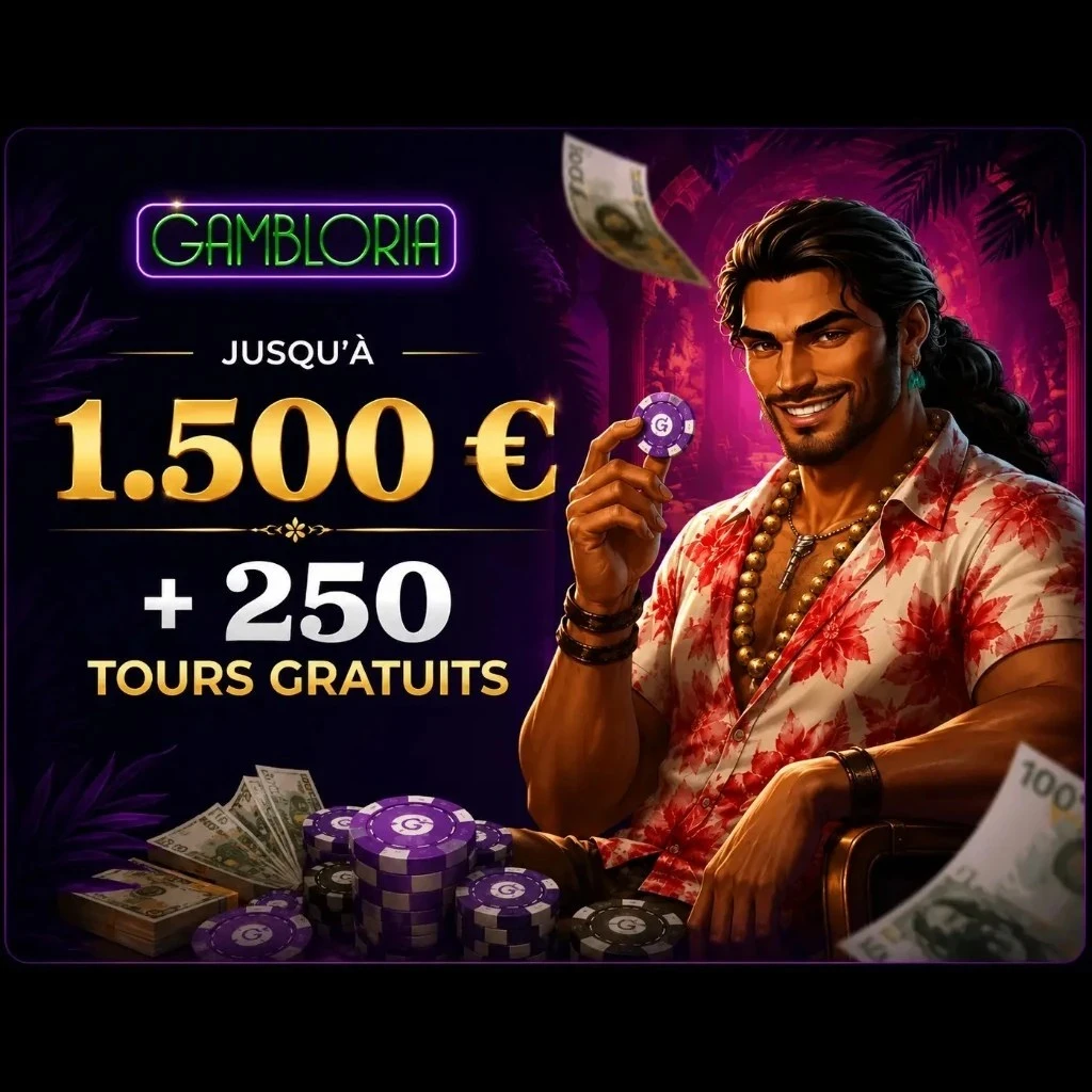 Pack de bienvenue Gambloria Casino : jusqu'à 1 500 € et 250 tours gratuits